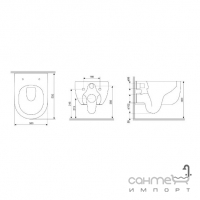 Безободковый подвесной унитаз с сидением softclose Damixa Scandinavian Pure DX36C1701SC белый