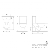 Безободковий унітаз-компакт із сидінням softclose Damixa Scandinavian Pure DX36C8601SC білий