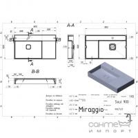 Меблева раковина Miraggio Soul 900 Mirasoft біла матова