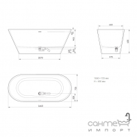 Ванна PAA Deco Nudo Graphite VADENUS/01 цветная