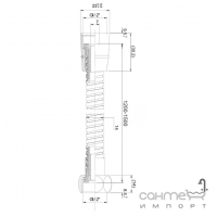Душевой шланг растягивающий 1200-1500 мм Imprese f03600101SA хром