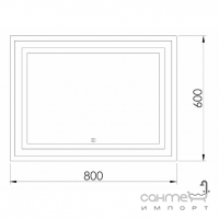 Прямоугольное зеркало с LED-подсветкой Imprese Karlov Light m08607600MA