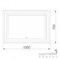 Прямокутне дзеркало з LED-підсвічуванням Imprese Karlov Light m08607600MB