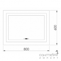 Прямоугольное зеркало с LED-подсветкой, подогревом и часами Imprese Karlov Option m08607600MC