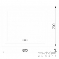 Прямоугольное зеркало с LED-подсветкой, подогревом и часами Imprese Karlov Option m08607600MD