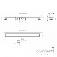 Линейный душевой трап Imprese i-Flow 70 d44700S07 нержавеющая сталь, решетка линия