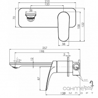 Смеситель для раковины скрытого монтажа Imprese Perla f03508001CC хром, излив 19 см