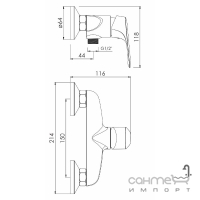 Смеситель для душа Imprese Orlik f03309401CA хром