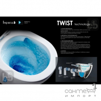 Безободковый унитаз-компакт с сидением softclose Imprese Bilovec Twist с06500903TW белый