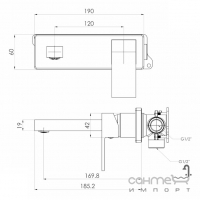 Смеситель для раковины скрытого монтажа Imprese Karlov f03507601AC хром, излив 18 см