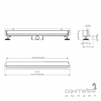 Линейный душевой трап в стену Imprese i-Flow SS 60 d44600SW13 нержавеющая сталь, решетка под плитку