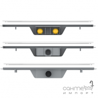 Линейный душевой трап Imprese 70 d44700Q нержавеющая сталь, решетка квадраты