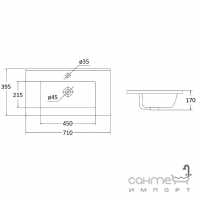 Тумба підлогова з раковиною RJ Velum-L 70 RJFU037-4170WHSET(RJFU037-4170WH+RZJ710) біла