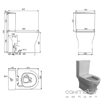 Унітаз-компакт безободковий з сидінням softclose slim Devit Fresh 3110120 білий