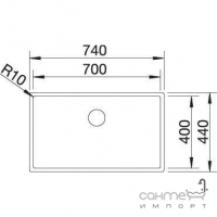 Прямоугольная кухонная мойка на столешницу Blanco Claron 700-IF Dark Steel Edition 527837 темная сталь