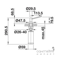 Врезной дозатор Blanco Torre Satin Platinum 527722 платина сатин