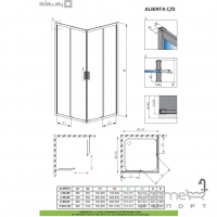 Квадратная душевая кабина Radaway Alienta C 900x900x1900 10239090-54-01 черный/прозрачное стекло