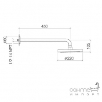 Верхній душ D 220 Dornbracht Gentle 28549720-00 Хром