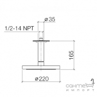 Верхний душ с креплением под потолком, D 220 мм Dornbracht Selv 28569970-00 Хром