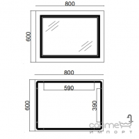 Прямоугольное зеркало с LED-подсветкой, диммером, подогревом Qtap Cardinal Reverse Touch 600x800 3000-6500K