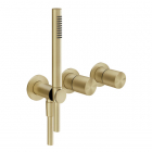 Смеситель для душа скрытого монтажа, с душевым гарнитуром Gessi Habito 70038727 Brass Brushed PVD латунь браш