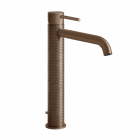 Смеситель для раковины высокий, с донным клапаном Gessi 316 Meccanica 54203-708 Copper Brushed PVD медь браш