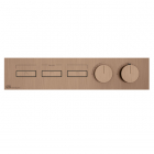 Смеситель-термостат скрытого монтажа на три потребителя Gessi Hi-Fi Linear 63014708 Copper Brushed PVD медь браш 