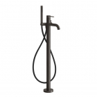 Напольный смеситель для ванны Gessi 316 54028-707 Black Metal Brushed PVD черный метал браш