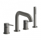 Смеситель для ванны врезной на четыре отверстия Gessi 316 54037-239 Steel Brushed нержавеющая сталь браш