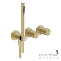 Смеситель для душа скрытого монтажа, с душевым гарнитуром Gessi Habito 70038727 Brass Brushed PVD латунь браш