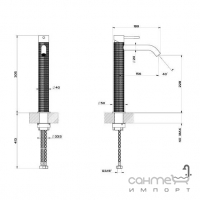 Змішувач для раковини Gessi 316 Meccanica 54206-726 Warm Bronze Brush тепла бронза браш