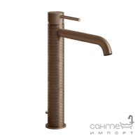 Смеситель для раковины высокий, с донным клапаном Gessi 316 Meccanica 54203-708 Copper Brushed PVD медь браш