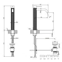 Змішувач для раковини високий, з донним клапаном Gessi 316 Meccanica 54203-708 Copper Brushed PVD мідь браш