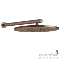 Круглий верхній душ із настінним кронштейном Gessi 316 54148-708 Copper Brushed PVD мідь браш