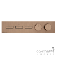 Смеситель-термостат скрытого монтажа на три потребителя Gessi Hi-Fi Linear 63014708 Copper Brushed PVD медь браш 