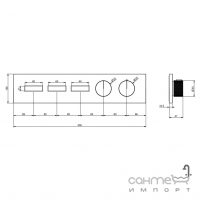 Смеситель-термостат скрытого монтажа на три потребителя Gessi Hi-Fi Linear 63014708 Copper Brushed PVD медь браш 