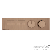 Змішувач-термостат прихованого монтажу на два споживачі Gessi Hi-Fi Linear 63012708 Copper Brushed PVD мідь браш