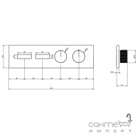 Змішувач-термостат прихованого монтажу на два споживачі Gessi Hi-Fi Linear 63012708 Copper Brushed PVD мідь браш