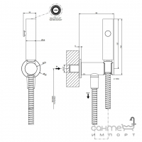 Гігієнічний душ прихованого монтажу з вентилем Gessi Tondo 45123-726 Warm Bronze Brushed PVD тепла бронза браш