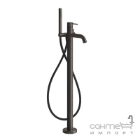 Підлоговий змішувач для ванни Gessi 316 54028-707 Black Metal Brushed PVD чорний метал браш