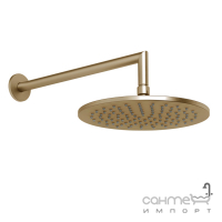 Круглий верхній душ із настінним кронштейном Gessi Anello 63348-726 Warm Bronze Brushed PVD тепла бронза браш