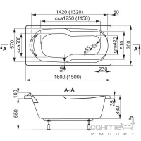 Прямоугольная акриловая ванна Vagnerplast Nymfa 160 VPBA167NYM2E-04 белая