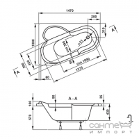 Лівостороння асиметрична акрилова ванна Vagnerplast Selena 147 L VPBA141SEL3LE-04 біла