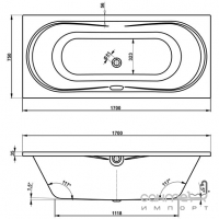 Прямоугольная акриловая ванна Vagnerplast Briana 170 VPBA170BRI2X-04 белая