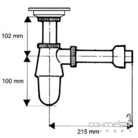 Сифон для раковини McAlpine 200/255M хром