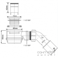 Сифон для линейного душевого трапа McAlpine CD-HC26-65