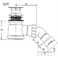 Сифон для душевого поддона McAlpine HC26-AB античная латунь