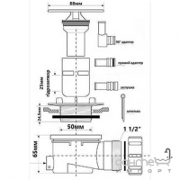 Сифон для душевого поддона McAlpine HC252588B-ST хром