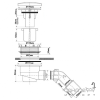 Сифон для душевого поддона McAlpine HC27-CPN-PB хром