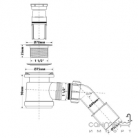 Сифон для душевого поддона McAlpine HC26SCPB решетка хром